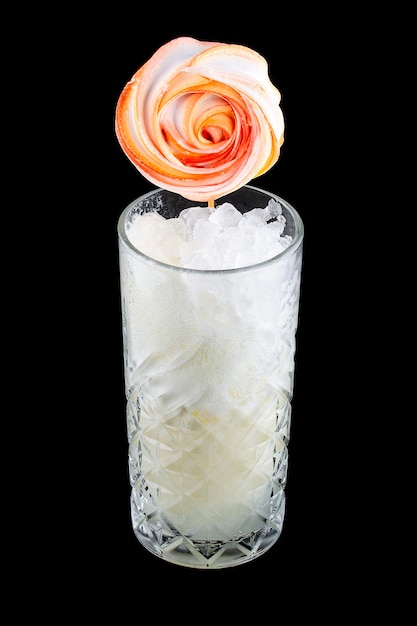 Oxygen cocktail with decorative flower