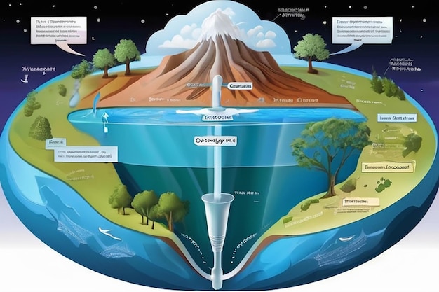 Photo oxygen cycle diagram for science education