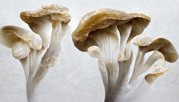 Oyster mushrooms on a white background food