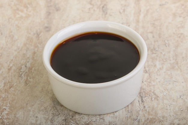 Oyster sauce dressing in the bowl