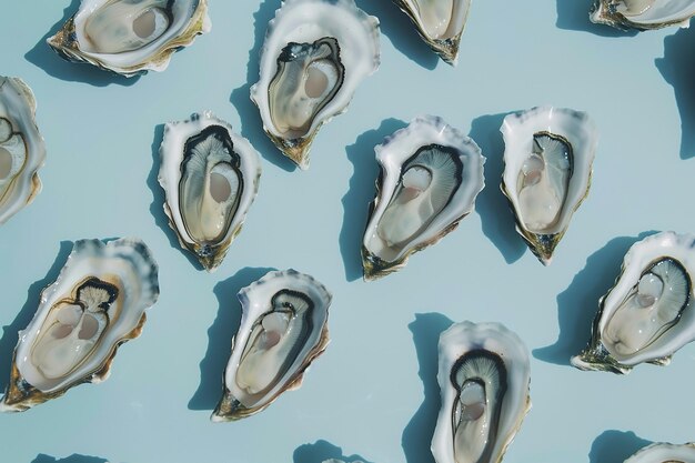 Photo oysters flatlay