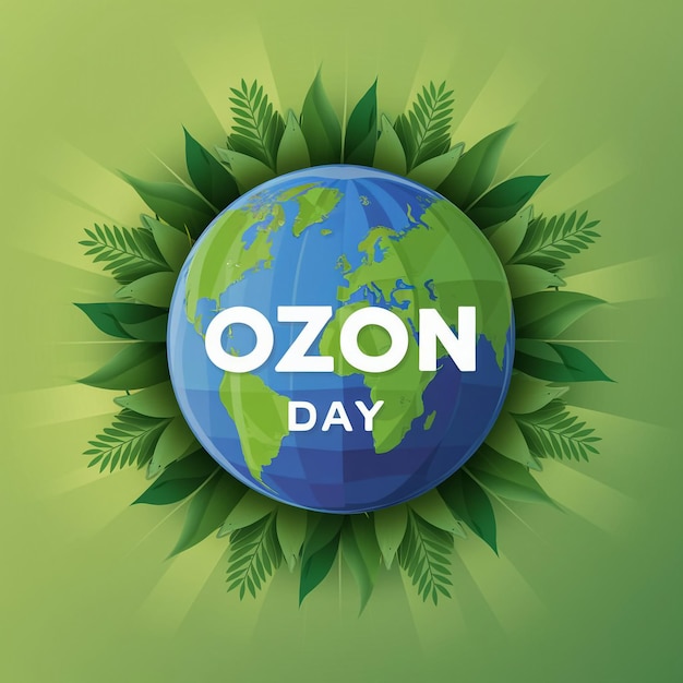 Ozon Day illustration vector graphic of planet earth is surrounded by green plants