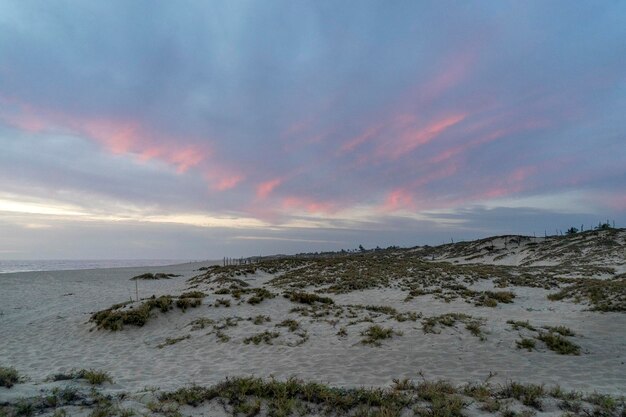 Pacific ocean beach sunset in todos santos baja california mexico