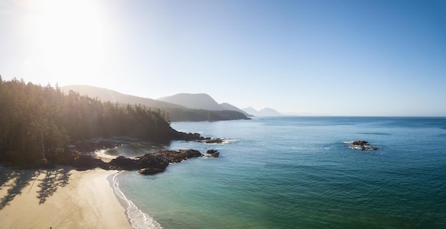 Pacific Ocean Coast Canadian Nature Background Aerial