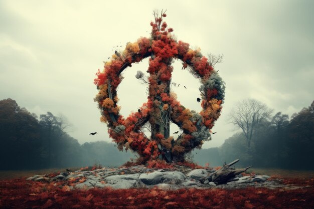 Photo pacifism no war symbol of world peace against war and aggression and terror symbol logo icon that announces a world without war