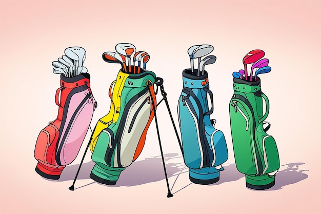 Photo pack of colorful golf clubs