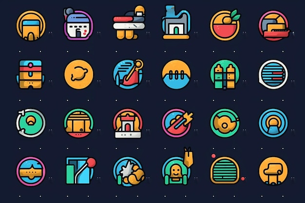 a pack of customizable icon sets for different AI generated