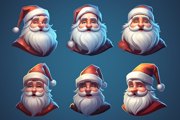 Pack of four characters of santa claus