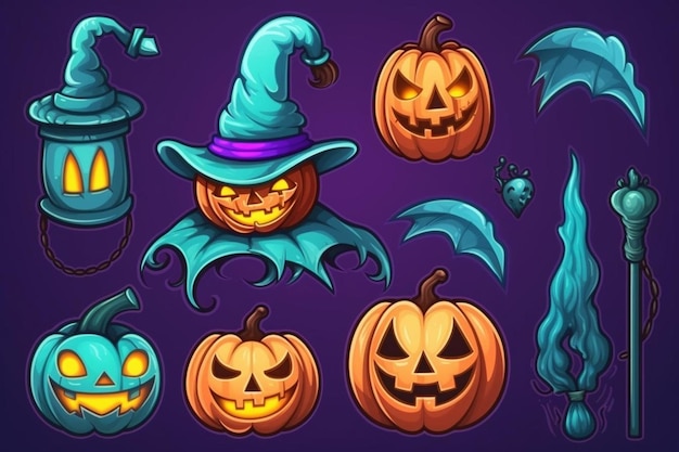 Pack of halloween elements