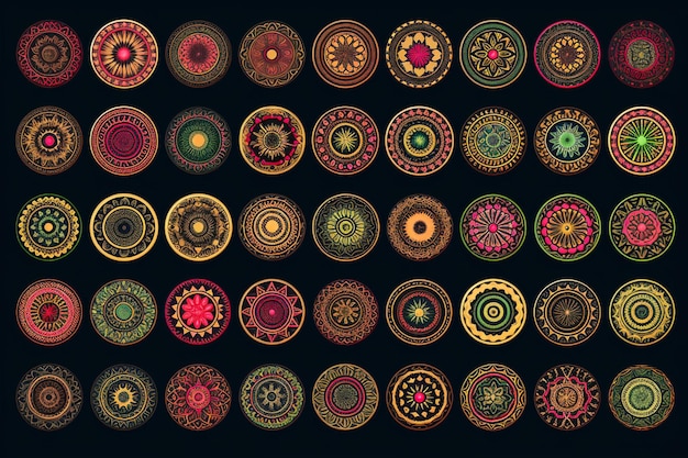 Photo pack of vintage mandalas