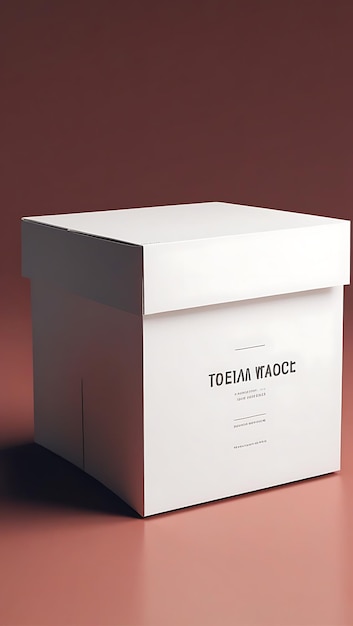 Photo packing box mockup with minimalist clean soft touch finish