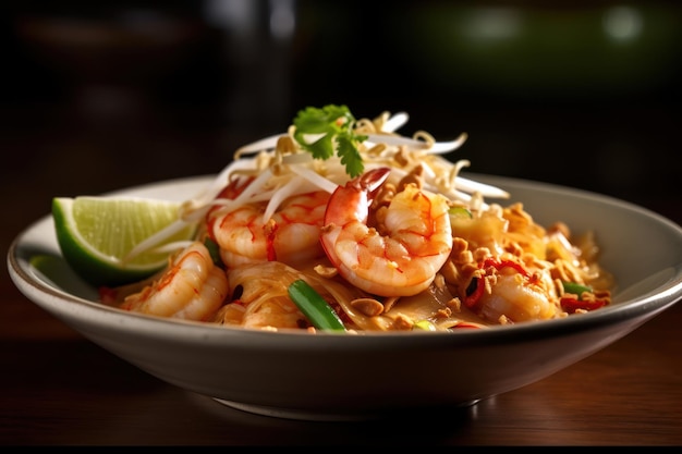 Pad Thai with Shrimp Thai Food Generated with AI