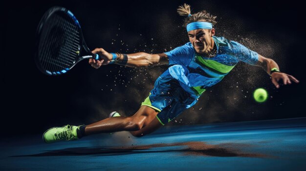 Padel player making remarkable save in action