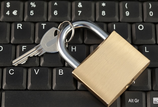 Padlock on a keyboard