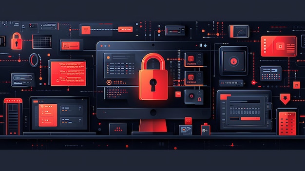 Padlock With Keyhole icon in personal data security