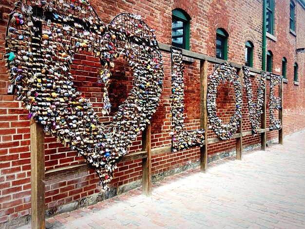 Photo padlocks by wall