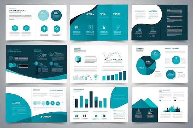 Photo page layout design template for presentation and brochure annual report flyer page