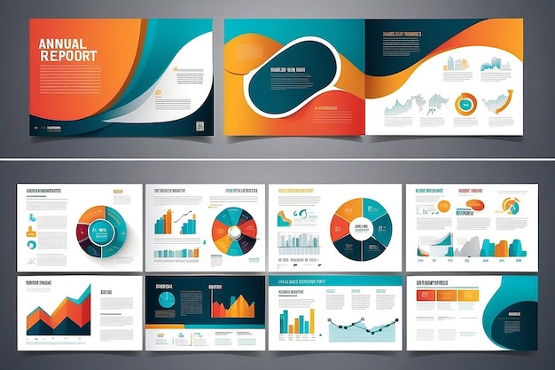 Page layout design template for presentation and brochure Annual report flyer page