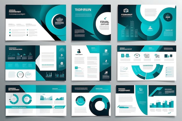 Page layout design template for presentation and brochure Annual report flyer page