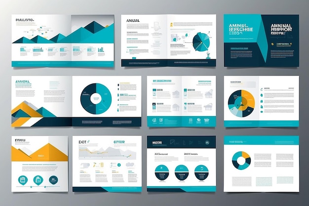 Page layout design template for presentation and brochure Annual report flyer page