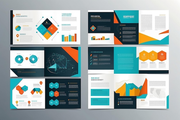 Page layout design template for presentation and brochure Annual report flyer page