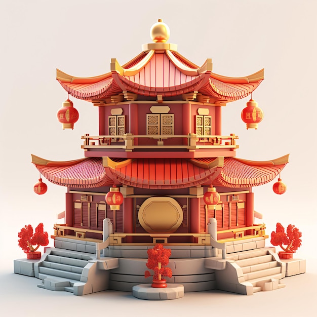 pagoda pagoda city landmark architectural illustration elements