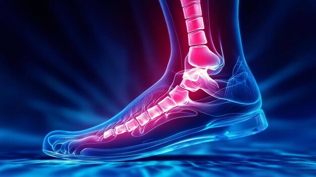 Photo pain from achilles tendinitis is demonstrated through an imitative presentation generated ai