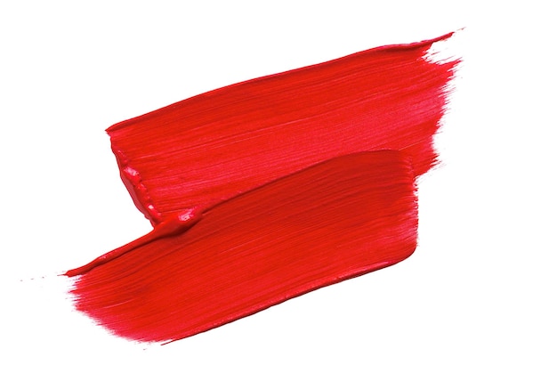 Paint Brush Strokes of red paint on white