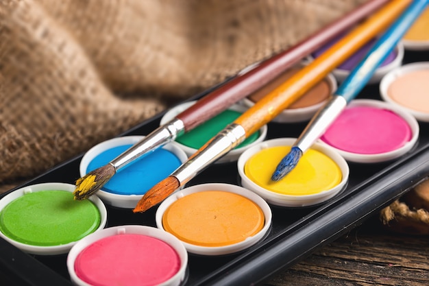 Photo paint brushes and paints