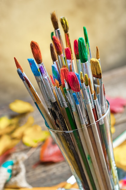 Paint brushes and paints