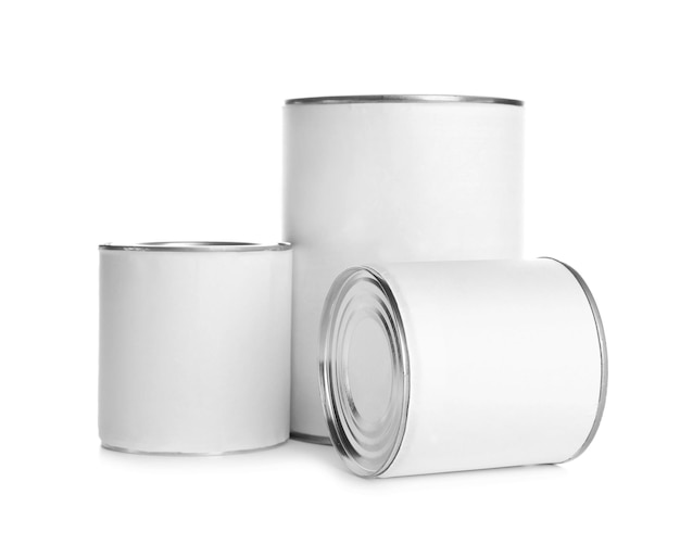 Paint cans isolated on white