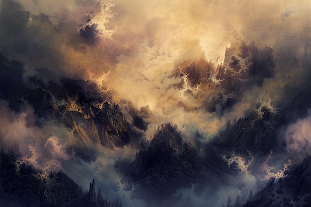 Paint a celestial landscape using ethereal tones w generative ai