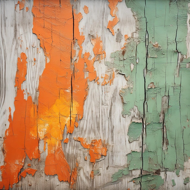 the paint is peeling off the wood the orange color is a bit of orange