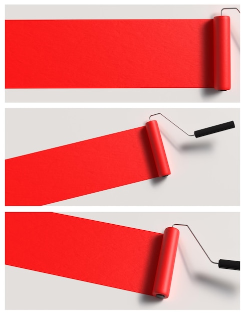 paint roller background colors  red yellow for landing page, text effect, product background