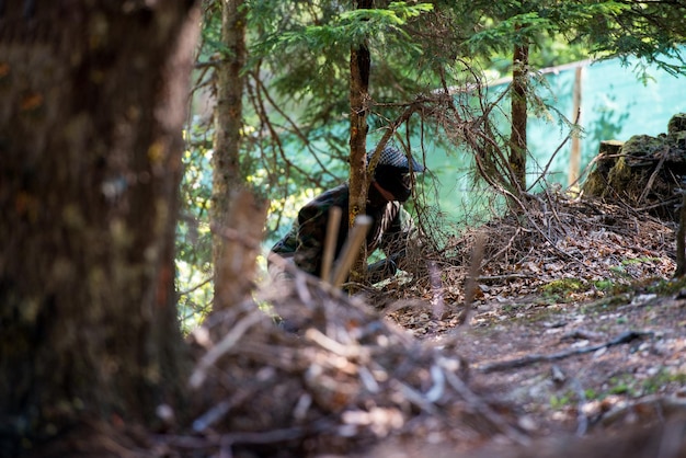 Paintball Players Hiding