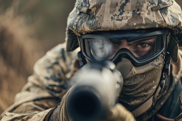 Paintball Shooting Game in Outdoor Field