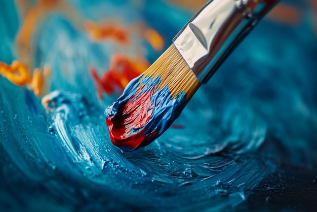 Photo paintbrush applying vibrant colors