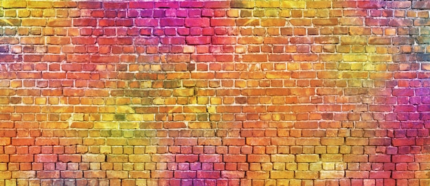 Painted brick wall, abstract background of different colors