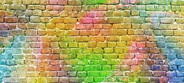 Painted brick wall, abstract background a diverse color