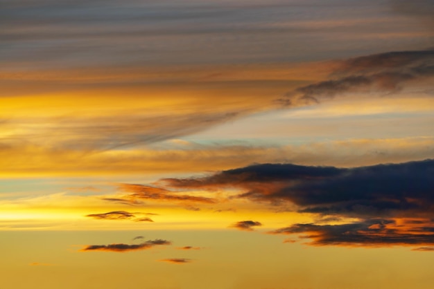 Painted clouds with pastel colors during sunset