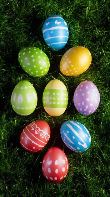 Painted colorful easter eggs background easter holiday celebration background concept