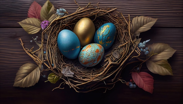 painted eggs celebration background illustration