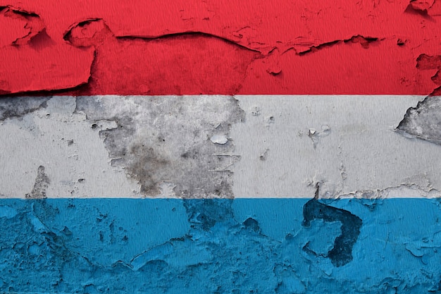 Painted national flag of Luxembourg on a concrete wall