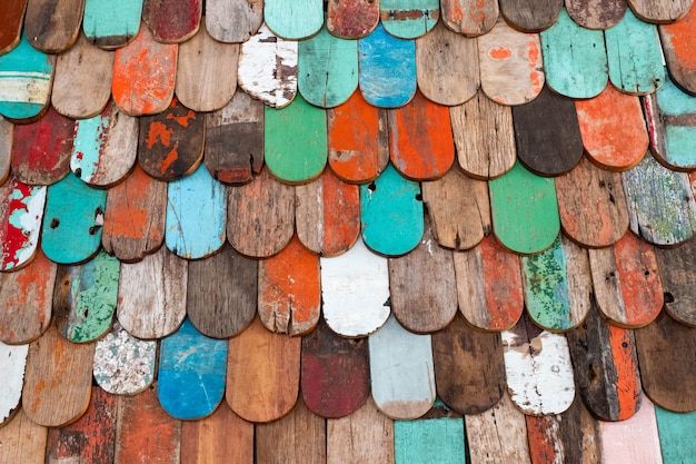 Painted old wood and plank wall texture background 