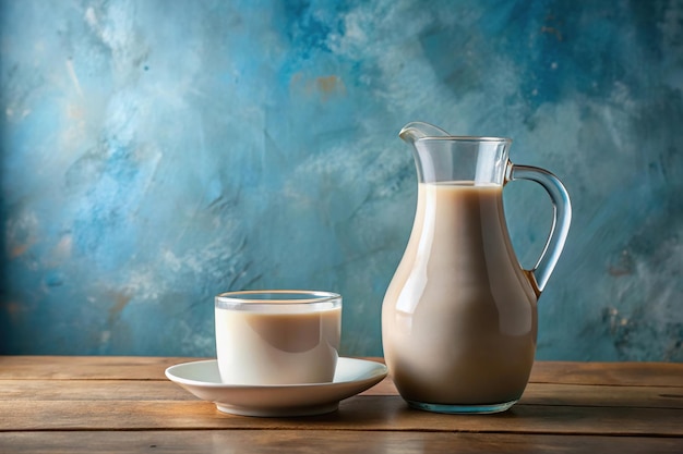 Photo painted still life with milk jug and coffee cup