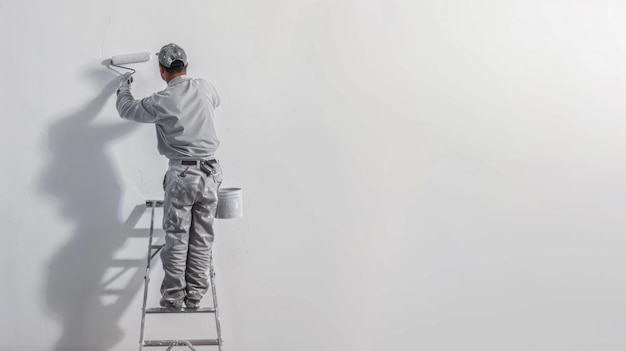 Photo painter on a ladder