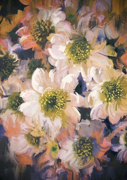 painting of abstract background of flowers