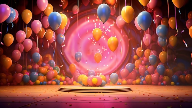 a painting of balloons with the words quot heart quot on the bottom