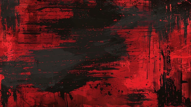 a painting of a black and red abstract background with a red background