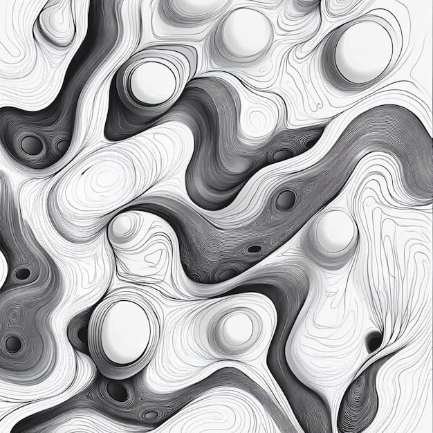 a painting of a black and white abstract pattern